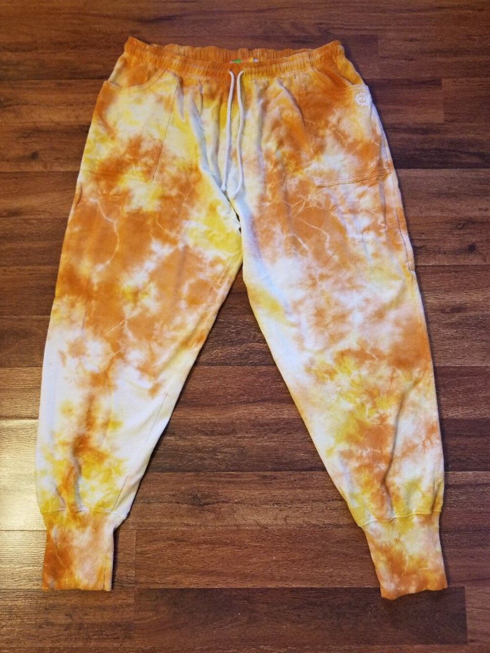 Big Bud Press Orange Yellow Tie Dye Lightweight Sweatpants Joggers Size 3X